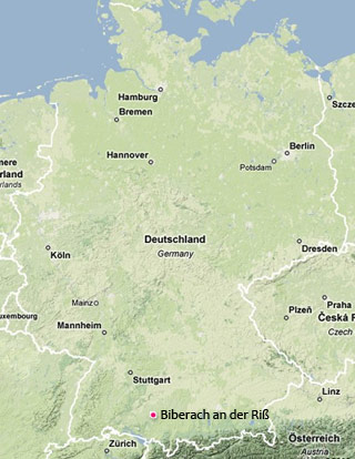 Map of Germany with Biberach highlighted